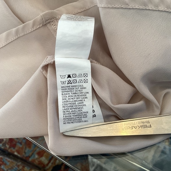 Lucky Brand Crinkly Pink Green Floral Print chiffon coquette Babydoll Blouse Med - Picture 9 of 9